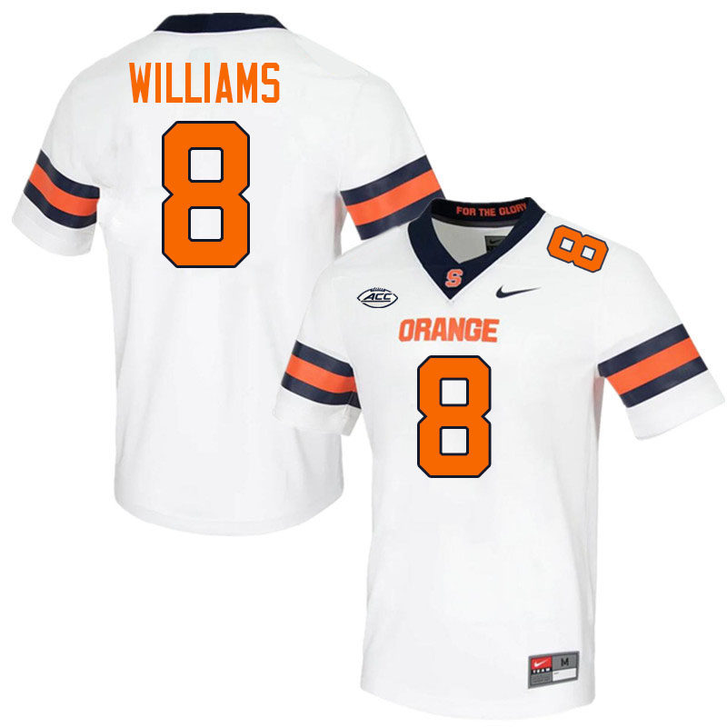 #8 Garrett Williams Syracuse Orange Jerseys,Syracuse University Football Uniforms,Apparels-White